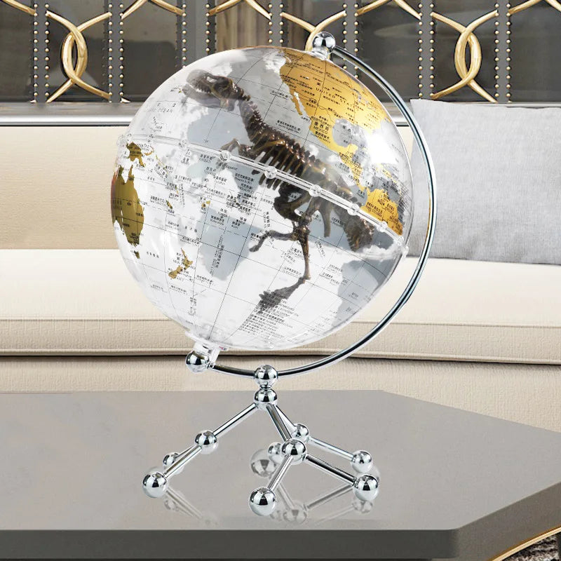 globe en cristal bilingue rétro avec rotation 720 degrés cadeau haut de gamme - vue 6 sur 6