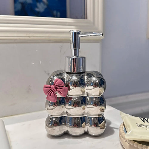 distributeur de savon en céramique décoratif moderne pour salle de bain - vue 15 sur 16