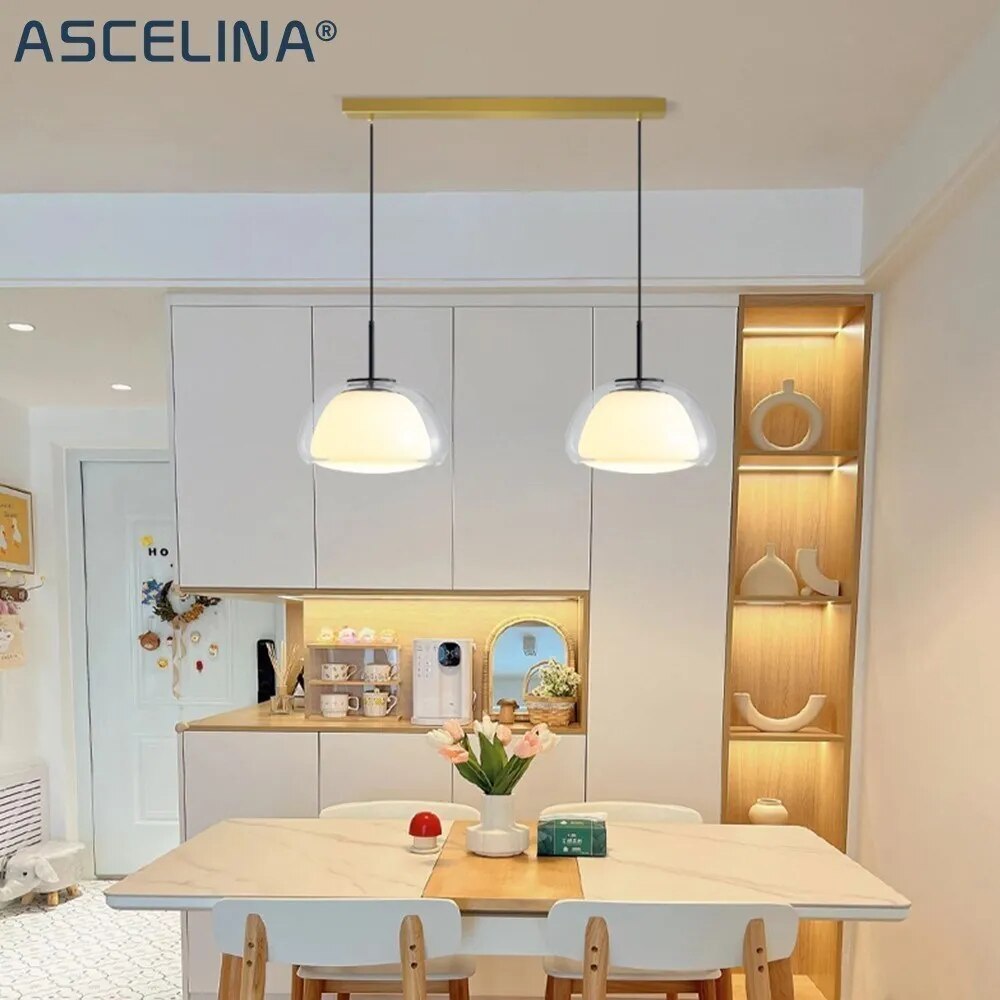 lustre verre moderne luxe décor maison luminaire - vue 4 sur 18