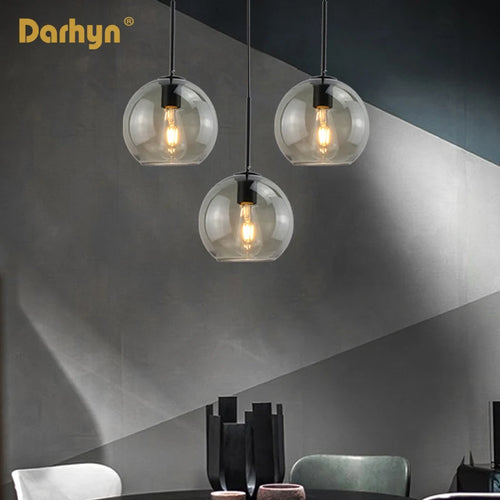 lampe suspendue en verre design moderne pour loft