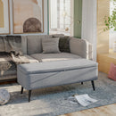 HOMCOM storage bench upholstered in linen with flip cover 101x38.5x44.5 cm