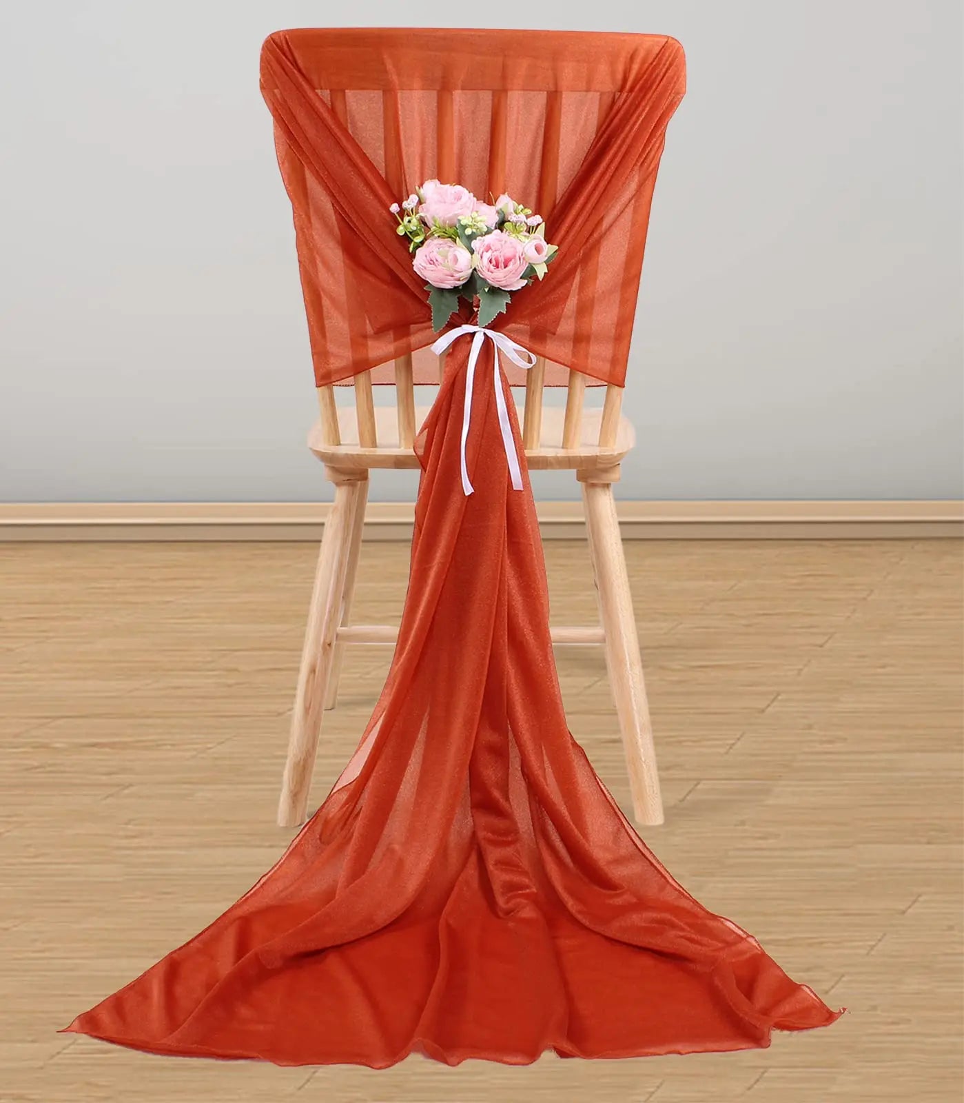 Chemin de table mousseline bohème transparent mariage lot4 - vue 7 sur 7