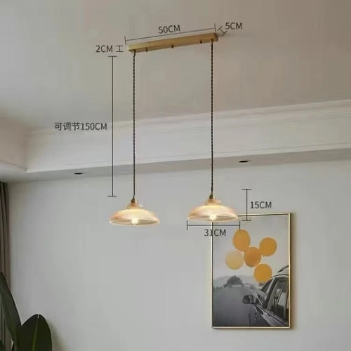 suspension Creative vintage rayure pot couverture verre lumières américain salon lampe Simple Restaurant Bar lampe LED E27 lumière - vue 10 sur 10