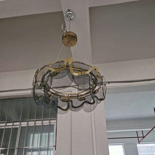lustre en verre de brume de nuage nordique 	 d'ampoule