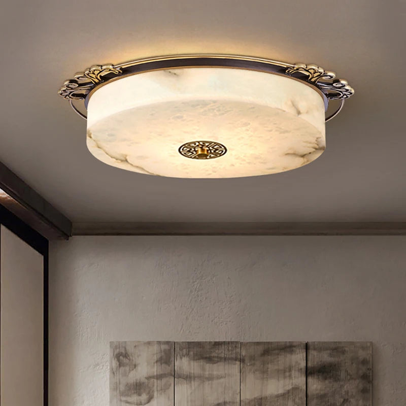 plafonnier Luxe Europe circulaire marbre Led Grand ménage chambre salon balcon couloir allée Illuminaire - vue 4 sur 7