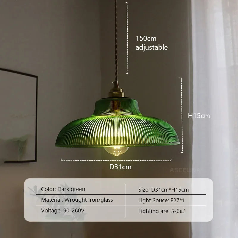 Vintage glass pendant light decorative indoor LED fixture