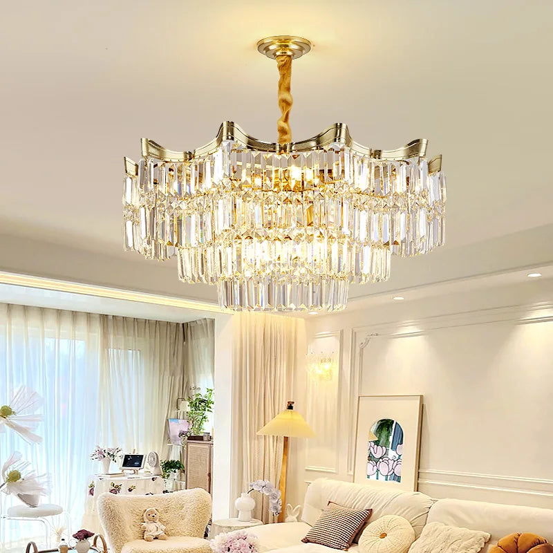 lustre moderne en cristal pour un éclairage luxueux - vue 6 sur 10