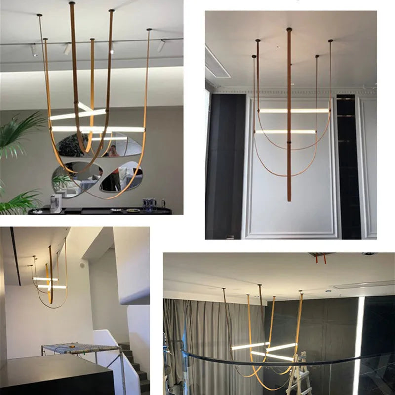 suspension tube de verre led créative minimaliste postmoderne - vue 6 sur 14