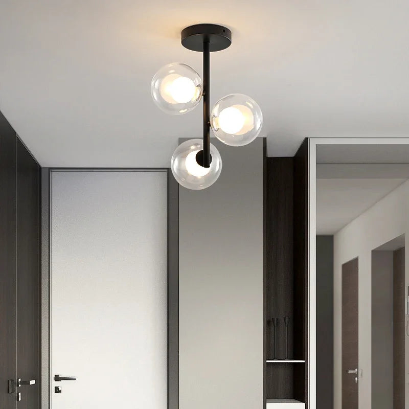 Lustre verre plafonnier maison salle suspension luminaires bar - vue 3 sur 8