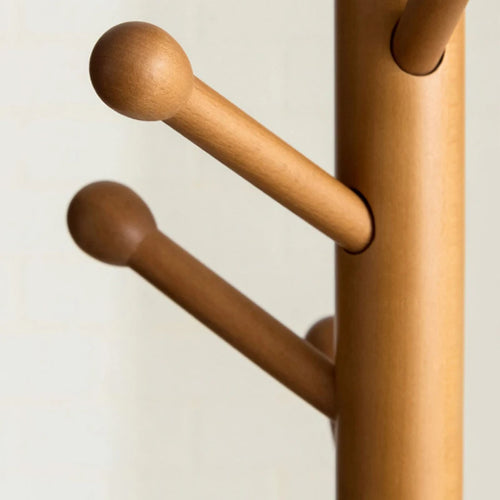 porte-manteau vertical en bois massif design moderne pour vêtements - vue 8 sur 8