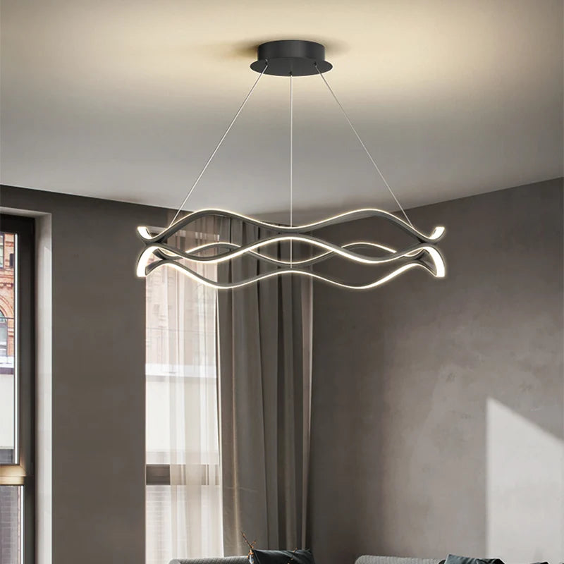 suspension moderne à led pour décoration intérieure élégante et luxueuse - vue 7 sur 18