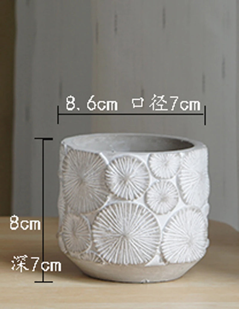 moule silicone pot fleurs béton motif vintage grand format