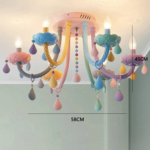 lustre cristal bougie deco intérieur led suspendue - vue 13 sur 13