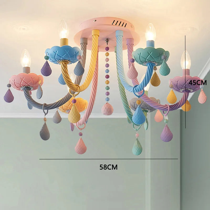 lustre cristal bougie deco intérieur led suspendue - vue 12 sur 13