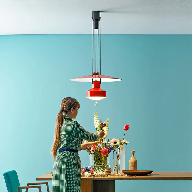 Lampe à Suspension réglable design lampe à Suspension Saliscendi nordique pour cuisine Restaurant lampe suspendue extensible créative - vue 5 sur 10