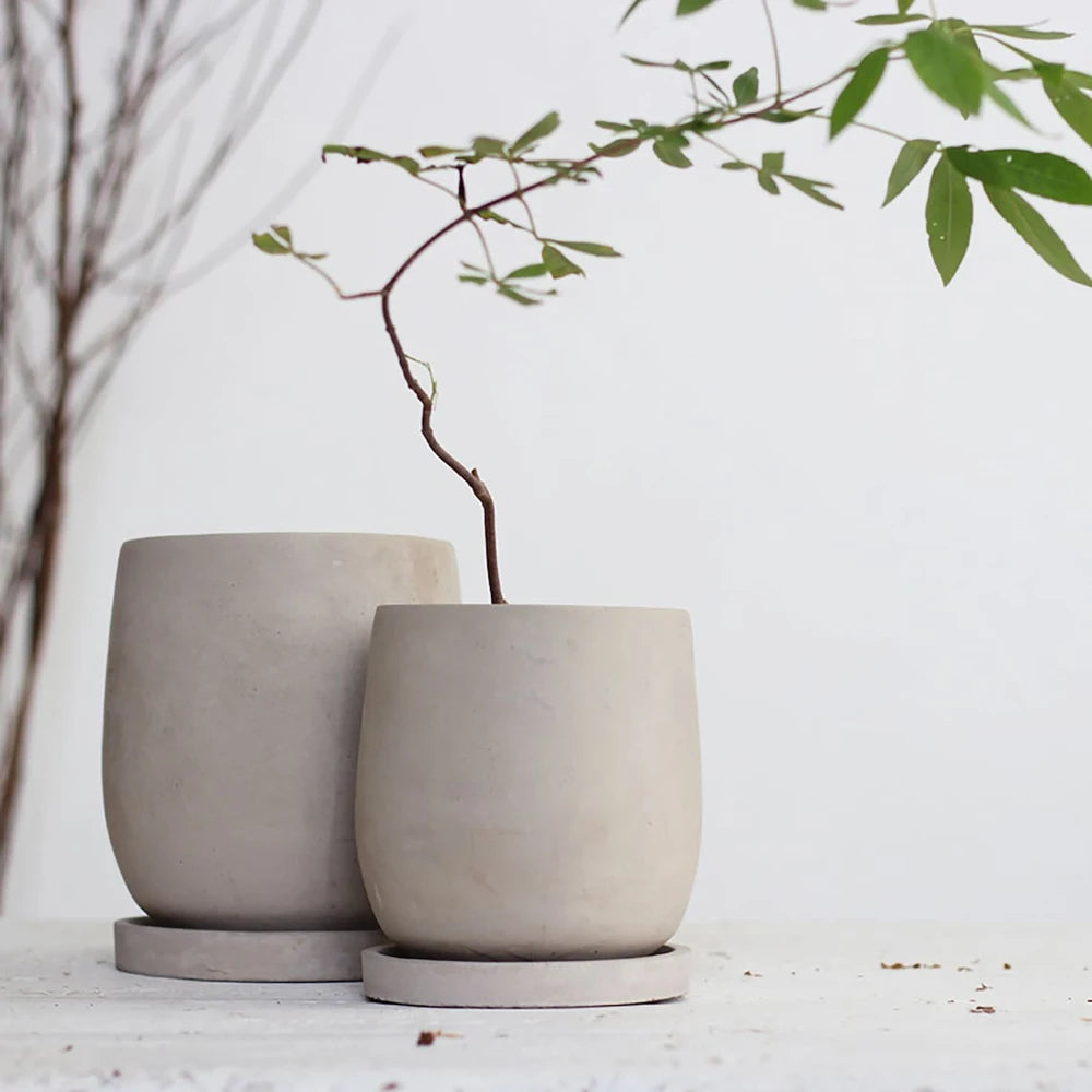 Creative Nordic simple Flowerpot Concrete Silicone Mold green plant Gardening Cement    round flowerpot  silicone mold - vue 1 sur 9