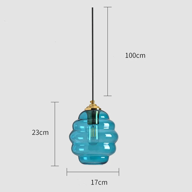 suspension moderne en verre teinté pour décoration intérieure - vue 11 sur 24