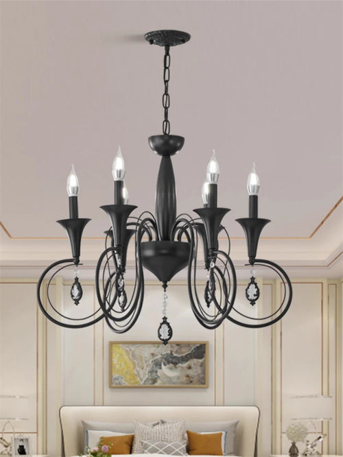 lustre en fer de style campagnard européen et américain pour intérieur - vue 6 sur 6