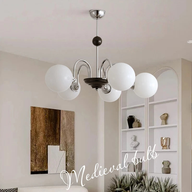 lustre nordique moderne en chrome avec éclairage led - vue 4 sur 18