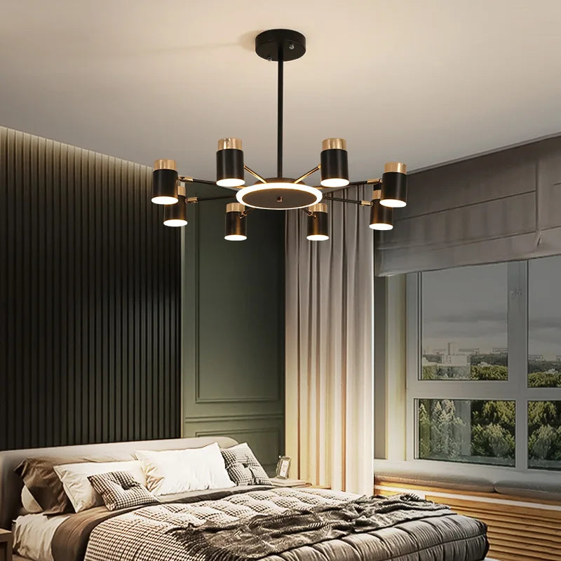 lustre led rotatif en métal avec 3 gradations suspendues - vue 4 sur 11