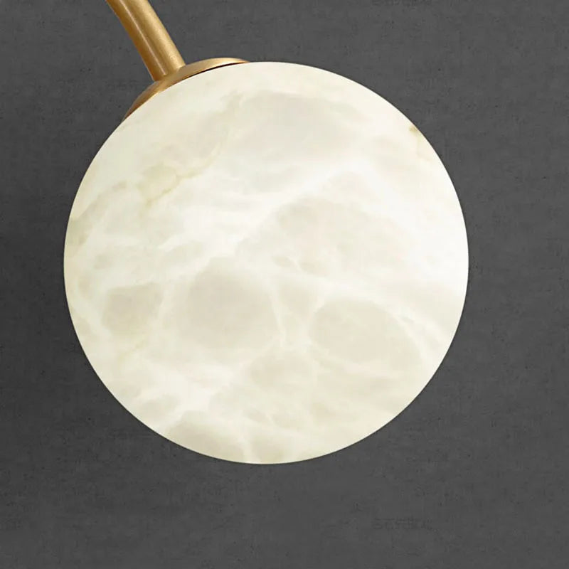 suspension LED circulaire à neuf têtes en marbre design nordique moderne - vue 6 sur 6