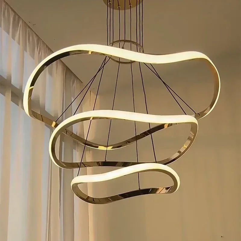 lustre led nordique suspendu décorations de luxe pour maison - vue 4 sur 9