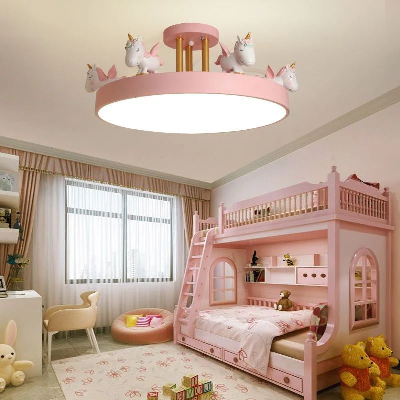 lustre enfant motif cheval pour chambre garçon fille - vue 5 sur 15