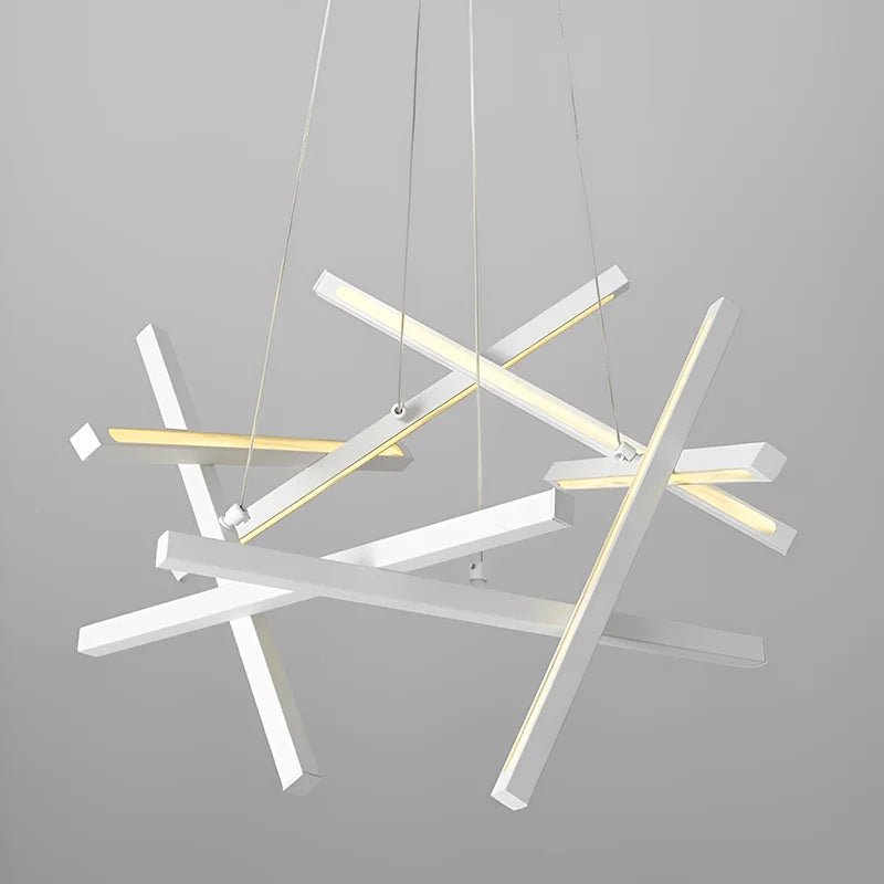 lustre moderne led créatif en métal branche suspension nordique - vue 7 sur 9