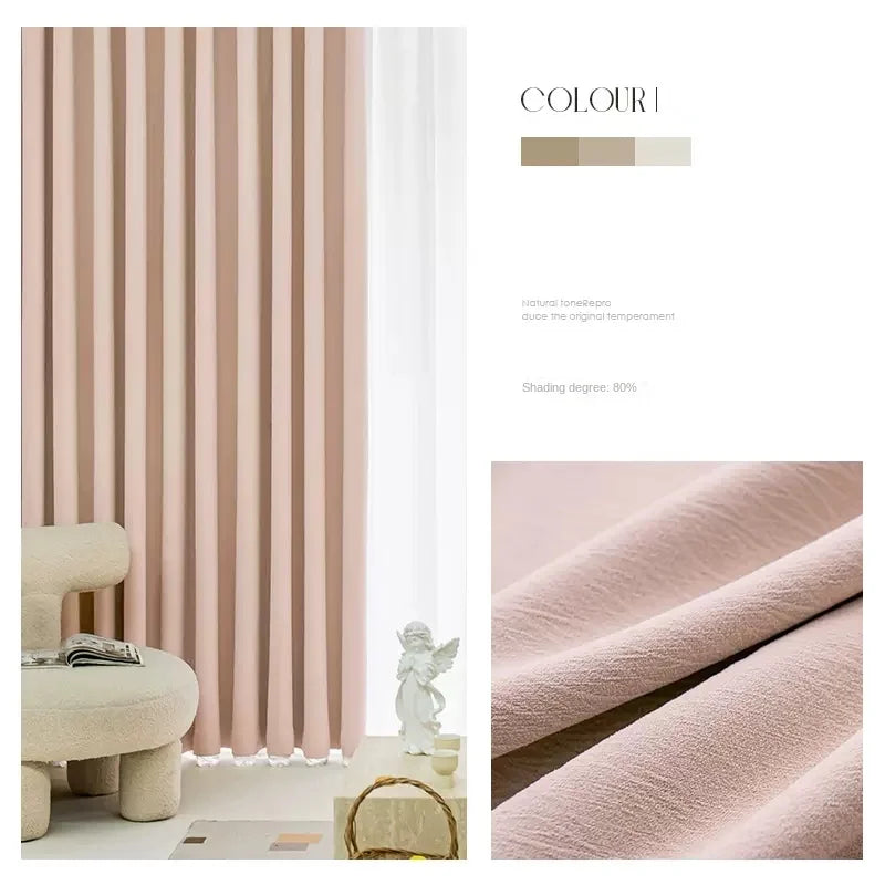 Rideau occultant style minimaliste plissé pour salon chambre