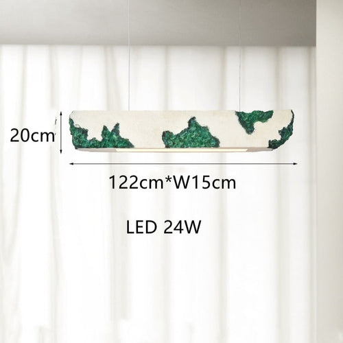 Lustre design longue rectangulaire avec touche coloré Hazel