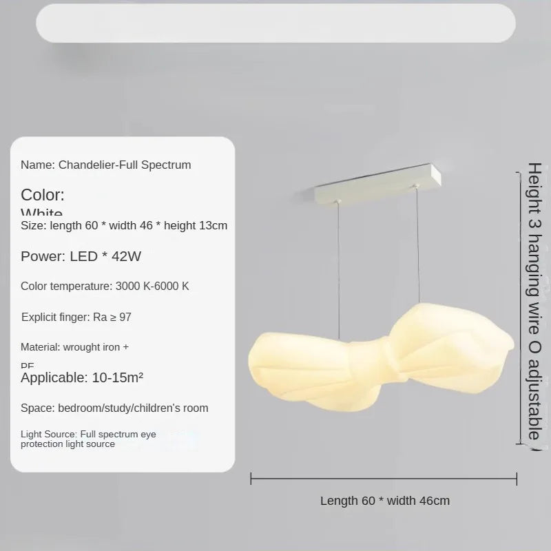 Modern LED warm romantic cream ceiling lamp Pendant lamp suitable for children bedroom dining room, study decorative chandelier