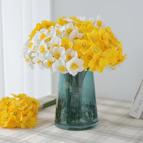 lot de 6 bouquets de fleurs narcisses artificielles pour toutes décorations - vue 4 sur 9