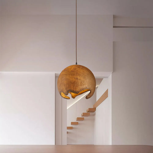 Nordic Wabi Sabi minimalist Japanese design LED chandelier for bar and restaurant - vue 4 sur 13