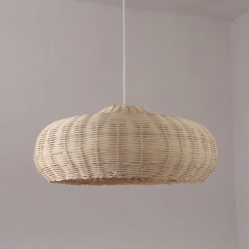 suspension vintage en rotin style chinois fait main pour café et restaurant - vue 5 sur 15