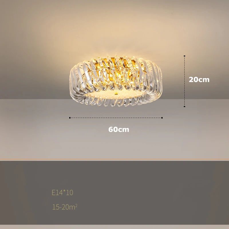 lustre à led en verre cristal art déco intensité variable nouvelle tendance - vue 17 sur 17