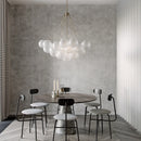 lustre moderne en verre bulles blanches pour décoration maison