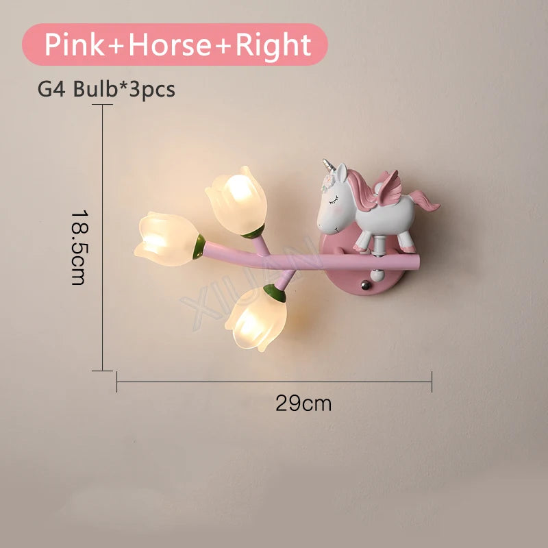 applique murale fille lapin g4 led fleur - vue 20 sur 22