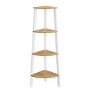 VASAGLE Corner Shelf Unit, 4-Tier Corner Shelf, Ladder Shelf for Living Room, Bookshelf or Plant Stand, Industrial Accent