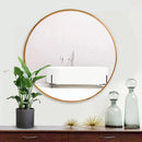 Minimalist circular metal mirror for decoration and makeup