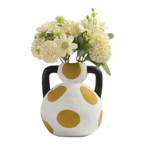 Hand-painted Milk Pot Ceramic Vase, Living Room, Porch, Desktop, Flower Arrangement Container, Homestay Decoration Handicraft - vue 7 sur 9