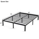 Metal Bed Frame – Heavy Duty Mattress Foundation with Anti-slip Steel Slat Support, Durable Platform Base with Underbed Storage