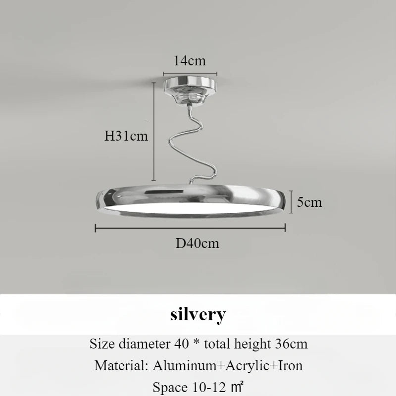 lustre moderne simple style nordique en aluminium avec lumières LED - vue 14 sur 18