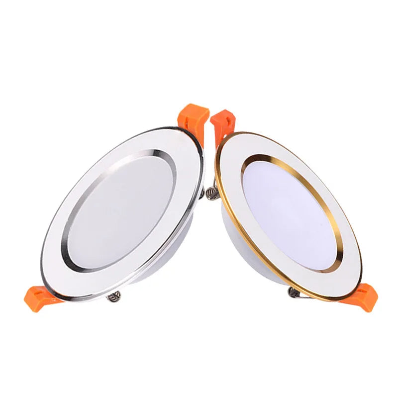 Luz descendente LED empotrada en el techo, lámpara blanca fría y cálida AC220V 3 colores de atenuación, 5W 7W 9W12W 15W 18W 24W - vue 6 sur 9