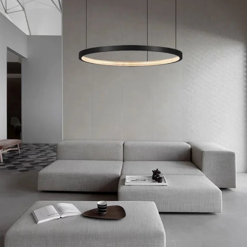lustre rond en cuivre antique pour éclairage moderne intérieur - vue 5 sur 9
