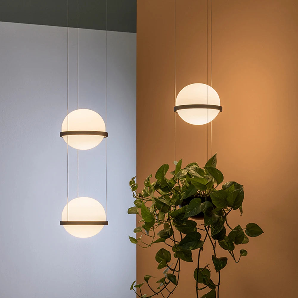 lustre moderne nordique avec pot de fleur led intégrée - vue 2 sur 18