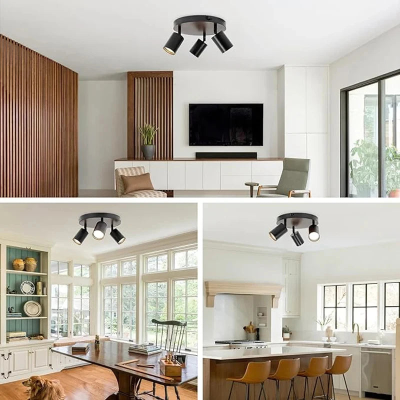 spots sur rail gu10 à led avec têtes réglables pour éclairage intérieur - vue 6 sur 6