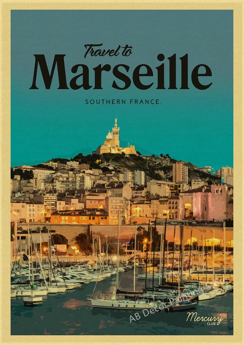affiche vintage de voyage pour passionnés de tourisme