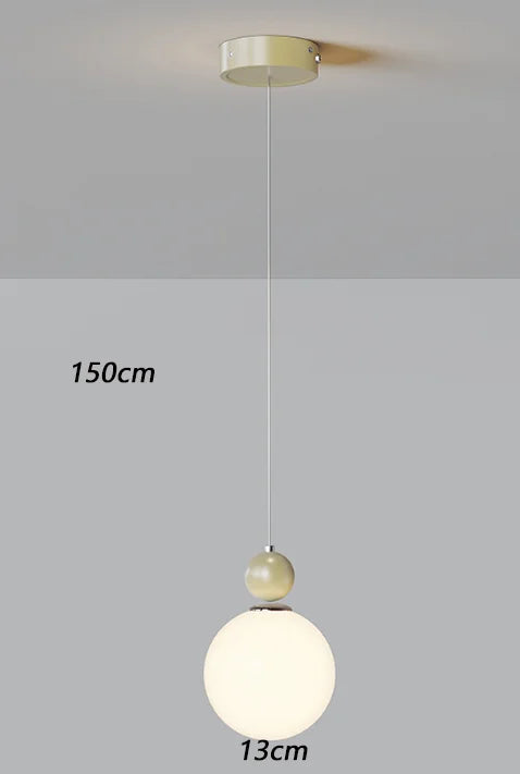 Minimalist romantic glass pendant light with eye protection decorative - vue 9 sur 10