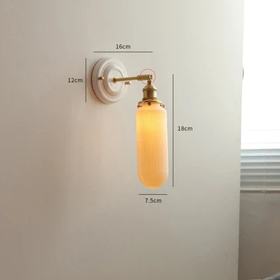 Applique LED nordique japonaise cuivre blanc - vue 13 sur 23