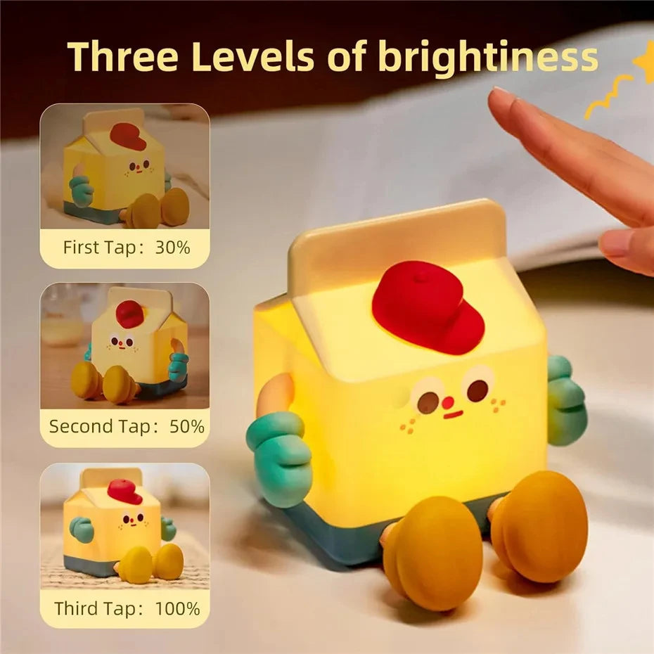 veilleuse led citrouille mignonne en silicone rechargeable usb - vue 3 sur 8